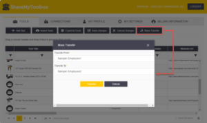 Tool Tracking mass transfer