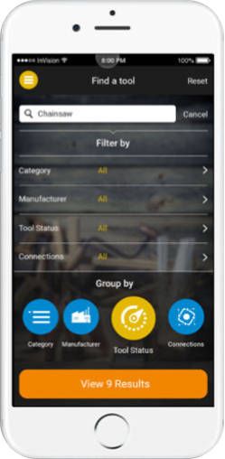 Construction Tool Inventory App Search