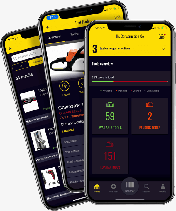 Construction Tool Tracking App get Organized