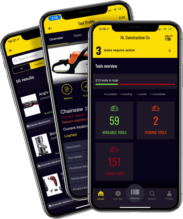 Construction Tool Tracking App get Organized