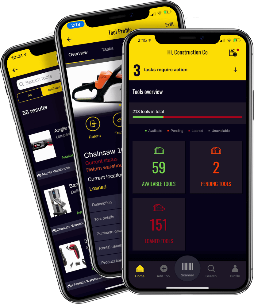 Construction Tool App Search