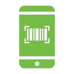 Icon of a phone scanning a barcode