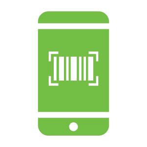 Icon of a phone scanning a barcode