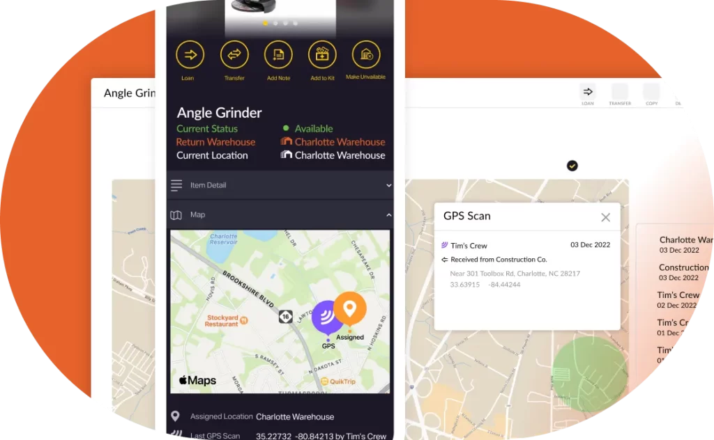 ShareMyToolbox app and Web Portal GPS and Location Tracking