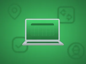 tool tracking sheet for construction shown on a laptop
