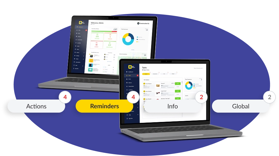 2025_YIR_01 ShareMyToolbox Dashboard and Task Manager on laptops